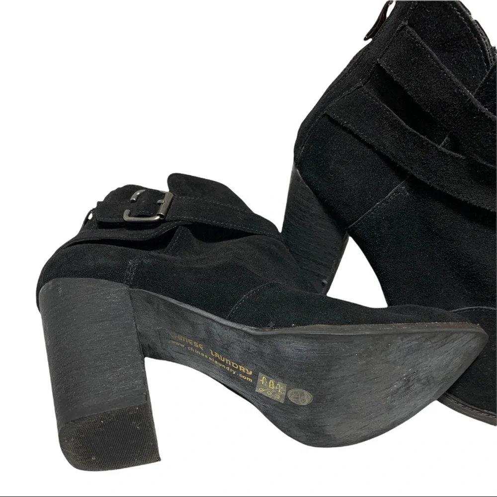 Chinese Laundry black leather high heels booties size 8 - Picture 4 of 5